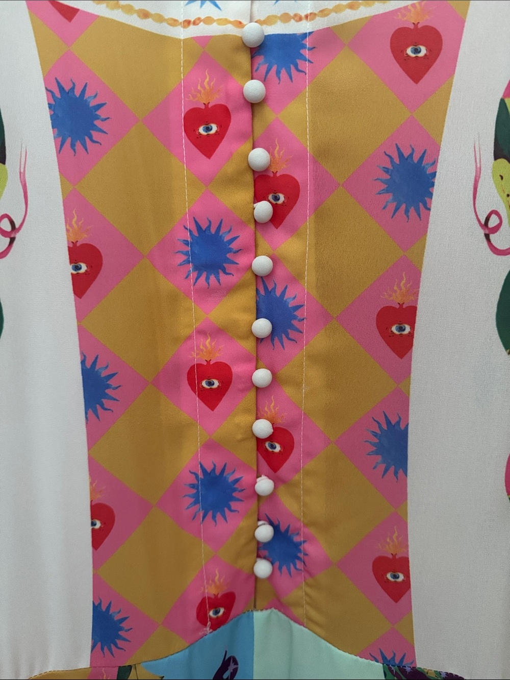 Colorful Printed Maxi Dress with Patchwork Motifs - Picture 2 of 6